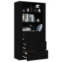 Aparador alto madera contrachapada negro de vidaXL, Aparadores - Ref: Foro24-3185392, Precio: 155,58 €, Descuento: %