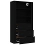 Aparador alto madera contrachapada negro de vidaXL, Aparadores - Ref: Foro24-3185392, Precio: 155,58 €, Descuento: %