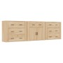 Aparadores 3 piezas madera contrachapada color roble sonoma de vidaXL, Aparadores - Ref: Foro24-3185426, Precio: 289,67 €, De...