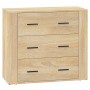 Aparadores 3 piezas madera contrachapada color roble sonoma de vidaXL, Aparadores - Ref: Foro24-3185426, Precio: 289,67 €, De...