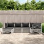 Juego de muebles de jardín 6 piezas con cojines acero blanco de vidaXL, Conjuntos de jardín - Ref: Foro24-3186892, Precio: 37...