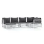 6-teiliges Gartenmöbel-Set mit Kissen aus weißem Stahl von vidaXL, Gartensets - Ref: Foro24-3186892, Preis: 370,64 €, Rabatt: %