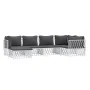 6-teiliges Gartenmöbel-Set mit Kissen aus weißem Stahl von vidaXL, Gartensets - Ref: Foro24-3186892, Preis: 370,64 €, Rabatt: %