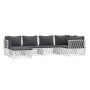 6-teiliges Gartenmöbel-Set mit Kissen aus weißem Stahl von vidaXL, Gartensets - Ref: Foro24-3186892, Preis: 376,12 €, Rabatt: %