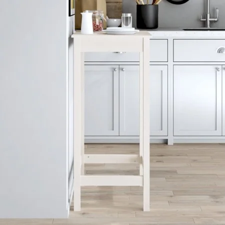 Hoher Stehtisch aus massivem weißem Kiefernholz 50x50x110 cm von vidaXL, Küchen- und Esstische - Ref: Foro24-833264, Preis: 6...