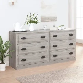 Sideboards 2 Stück Sonoma graues Sperrholz von vidaXL, Sideboards - Ref: Foro24-3185245, Preis: 186,39 €, Rabatt: %