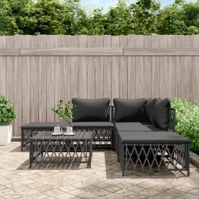 6-teiliges Gartenmöbel-Set mit anthrazitfarbenen Stahlkissen von vidaXL, Gartensets - Ref: Foro24-3186881, Preis: 439,84 €, R...