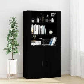 Tall black plywood sideboard by vidaXL, Sideboards - Ref: Foro24-3185360, Price: 139,56 €, Discount: %