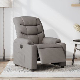 Sillón reclinable eléctrico tela gris taupé Sillón reclinable eléctrico tela gris taupé