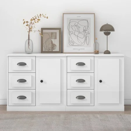 2 plywood white gloss sideboards by vidaXL, Sideboards - Ref: Foro24-3185225, Price: 164,45 €, Discount: %
