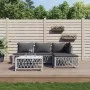 5-teiliges Gartenmöbel-Set und weiße Stahlkissen von vidaXL, Gartensets - Ref: Foro24-3186854, Preis: 289,88 €, Rabatt: %