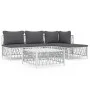 5-piece garden furniture set and white steel cushions by vidaXL, Garden sets - Ref: Foro24-3186854, Price: 289,88 €, Discount: %
