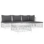 5-teiliges Gartenmöbel-Set und weiße Stahlkissen von vidaXL, Gartensets - Ref: Foro24-3186854, Preis: 289,88 €, Rabatt: %
