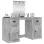 Betongrauer LED-Schminktisch 130x50x132,5 cm von vidaXL, Schlafzimmerkommoden - Ref: Foro24-3185347, Preis: 163,99 €, Rabatt: %