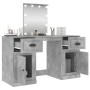 Betongrauer LED-Schminktisch 130x50x132,5 cm von vidaXL, Schlafzimmerkommoden - Ref: Foro24-3185347, Preis: 163,99 €, Rabatt: %