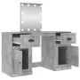 Concrete gray LED dressing table 130x50x132.5 cm by vidaXL, Bedroom Dressers - Ref: Foro24-3185347, Price: 163,99 €, Discount: %
