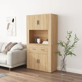 Hohes Sideboard aus eichenfarbenem Sperrholz von vidaXL, Sideboards - Ref: Foro24-3185370, Preis: 173,36 €, Rabatt: %