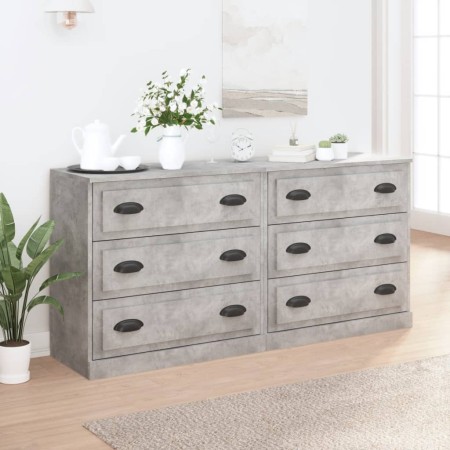 Sideboards 2 pcs concrete gray plywood by vidaXL, Sideboards - Ref: Foro24-3185243, Price: 186,27 €, Discount: %
