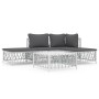 5-teiliges Gartenmöbel-Set und Kissen aus weißem Stahl von vidaXL, Gartensets - Ref: Foro24-3186850, Preis: 271,44 €, Rabatt: %