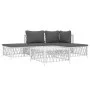 5-teiliges Gartenmöbel-Set und Kissen aus weißem Stahl von vidaXL, Gartensets - Ref: Foro24-3186850, Preis: 254,14 €, Rabatt: %