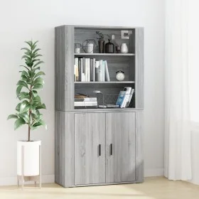 Hohes Sideboard aus grauem Sonoma-Sperrholz von vidaXL, Sideboards - Ref: Foro24-3185365, Preis: 150,84 €, Rabatt: %