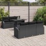 Conjunto de sofá de jardín con cojín 7 pcs Negro Poliratán