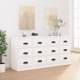Aparadores 2 uds madera contrachapada blanco brillo de vidaXL, Aparadores - Ref: Foro24-3185281, Precio: 198,65 €, Descuento: %