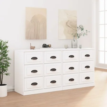 Sideboards 2 Einheiten aus glänzend weißem Sperrholz von vidaXL, Sideboards - Ref: Foro24-3185281, Preis: 196,21 €, Rabatt: %