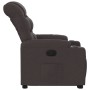 Sillón reclinable elevable tela marrón oscuro