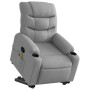 Sillón de masaje reclinable de pie de tela gris claro