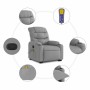Sillón de masaje reclinable de pie de tela gris claro