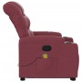 Sillón reclinable de masaje elevable tela rojo tinto