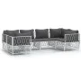 Gartengarnitur 6-teilig mit weißen Stahlmöbeln und Kissen. von vidaXL, Gartensets - Ref: Foro24-3186918, Preis: 394,62 €, Rab...