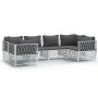 Juego de muebles de jardín 6 piezas con cojines acero blanco by vidaXL, Garden sets - Ref: Foro24-3186918, Price: 399,06 €, D...