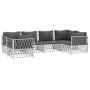 Gartengarnitur 6-teilig mit weißen Stahlmöbeln und Kissen. von vidaXL, Gartensets - Ref: Foro24-3186918, Preis: 394,62 €, Rab...