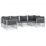 Juego de muebles de jardín 6 piezas con cojines acero blanco by vidaXL, Garden sets - Ref: Foro24-3186918, Price: 399,06 €, D...