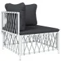 Gartengarnitur 6-teilig mit weißen Stahlmöbeln und Kissen. von vidaXL, Gartensets - Ref: Foro24-3186918, Preis: 394,62 €, Rab...
