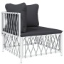 Juego de muebles de jardín 6 piezas con cojines acero blanco by vidaXL, Garden sets - Ref: Foro24-3186918, Price: 399,06 €, D...