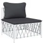 Gartengarnitur 6-teilig mit weißen Stahlmöbeln und Kissen. von vidaXL, Gartensets - Ref: Foro24-3186918, Preis: 394,62 €, Rab...