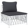 Juego de muebles de jardín 6 piezas con cojines acero blanco by vidaXL, Garden sets - Ref: Foro24-3186918, Price: 399,06 €, D...