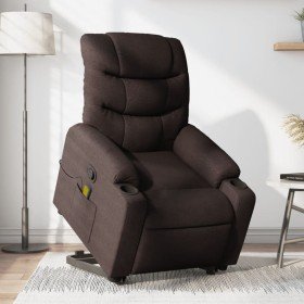 Silla de masaje reclinable de pie de tela marrón oscuro Silla de masaje reclinable de pie de tela marrón oscuro