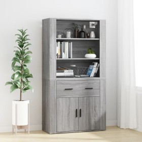 Aparador alto de madera contrachapada gris Sonoma de vidaXL, Aparadores - Ref: Foro24-3185381, Precio: 159,10 €, Descuento: %