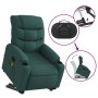 Silla de masaje reclinable de pie de tela verde oscura