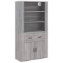 Sonoma hohes Sideboard aus grauem Sperrholz von vidaXL, Sideboards - Ref: Foro24-3185381, Preis: 159,10 €, Rabatt: %