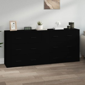 Sideboards 2 pcs black plywood by vidaXL, Sideboards - Ref: Foro24-3185408, Price: 197,33 €, Discount: %