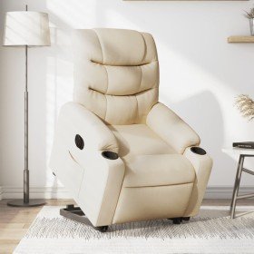 Sillón eléctrico reclinable elevable de tela color crema Sillón eléctrico reclinable elevable de tela color crema