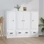 Hohes Holz-Sideboard, 3-teilig, glänzendes weißes Sperrholz von vidaXL, Sideboards - Ref: Foro24-3185297, Preis: 220,41 €, Ra...