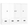 Hohes Holz-Sideboard, 3-teilig, glänzendes weißes Sperrholz von vidaXL, Sideboards - Ref: Foro24-3185297, Preis: 223,52 €, Ra...