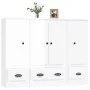 Hohes Holz-Sideboard, 3-teilig, glänzendes weißes Sperrholz von vidaXL, Sideboards - Ref: Foro24-3185297, Preis: 220,41 €, Ra...
