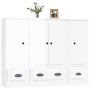 Hohes Holz-Sideboard, 3-teilig, glänzendes weißes Sperrholz von vidaXL, Sideboards - Ref: Foro24-3185297, Preis: 223,52 €, Ra...
